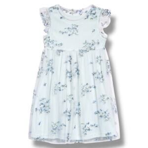 Pippa & Julie Girls Blue Floral Tulle Dress Size 7 Party Spring Party Wedding